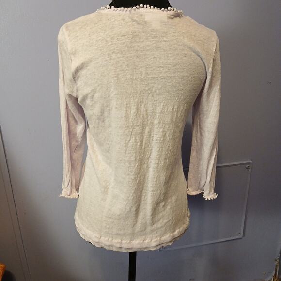 J.jill Women’s Pink Sweater Size Small Love Linen 100% Linen - Picture 3 of 10